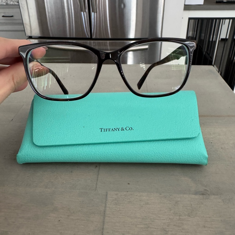Tiffany & Co. Black Glasses with Blue Case